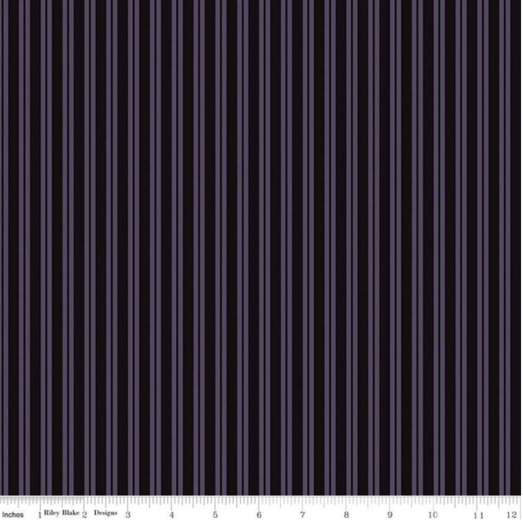C10577 - Spooky Hollow Stripes Eggplant - by Melissa Mortenson for Riley Blake