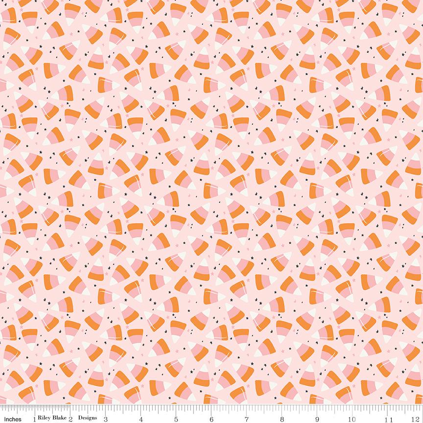 Hey Pumpkin Corn Candy Blush 100% Cotton Quilting Fabric by My Mind's Eye for Riley Blake - C16035 - 1/2 yard increments, continuous cut.