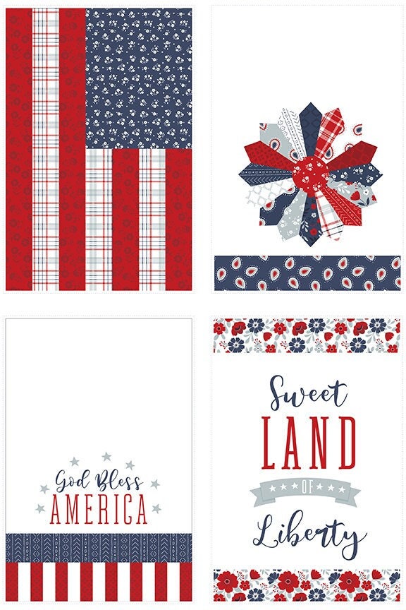 American Beauty Home Décor Tea Towel Panel - Panel is 36 X 51 - Four Designs per Panel - Dani Mogstad for Riley Blakes Design