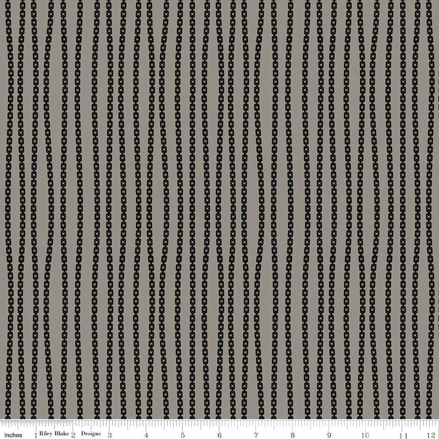 Mad Masquerade Stripe - C11958 - Gray, Orange or White - J.Wecker Frisch for Riley Blake Designs - 1/2 Yard Increments, continuously cut