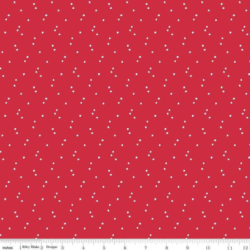 Seasonal Basics Stars Red by Christopher Thompson for Riley Blake Designs - Sold in 1/2 Yard increments, continuous cut