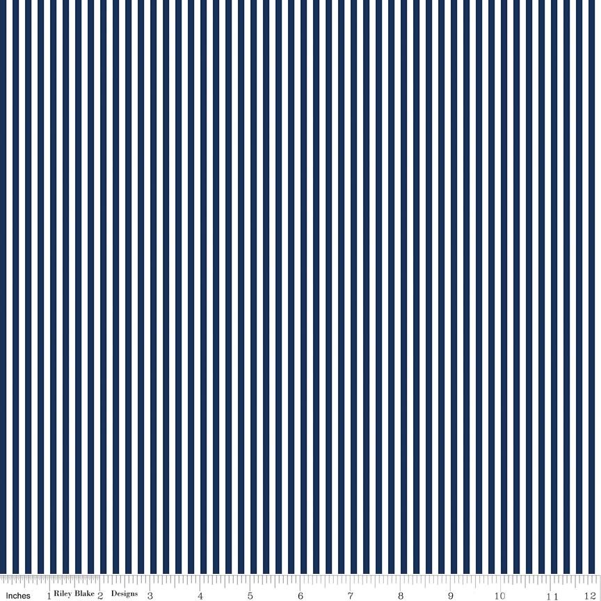 Red Stripe 1/8" Fabric Basics by Riley Blake Designs - Sold in 1/2 Yard increments, continuous cut