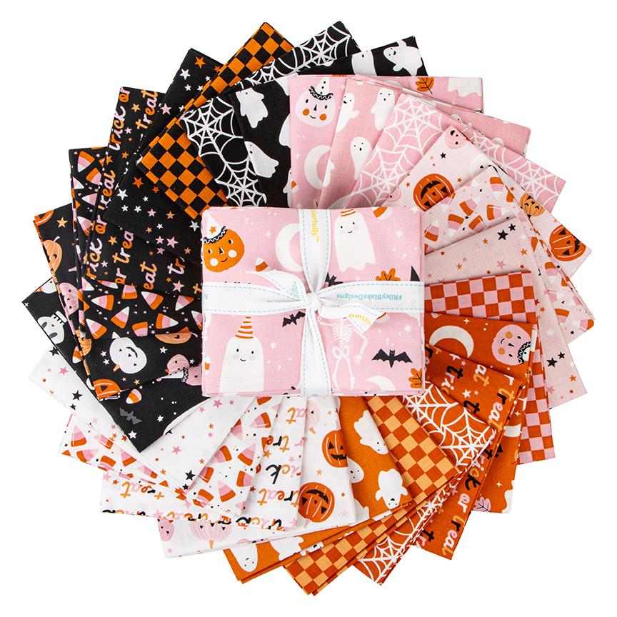 Hey Pumpkin 24 piece Fat Quarter Bundle by My Mind's Eye for Riley Blake Designs - 24 18x21" pieces - 100% Cotton Halloween Quilting Fabric