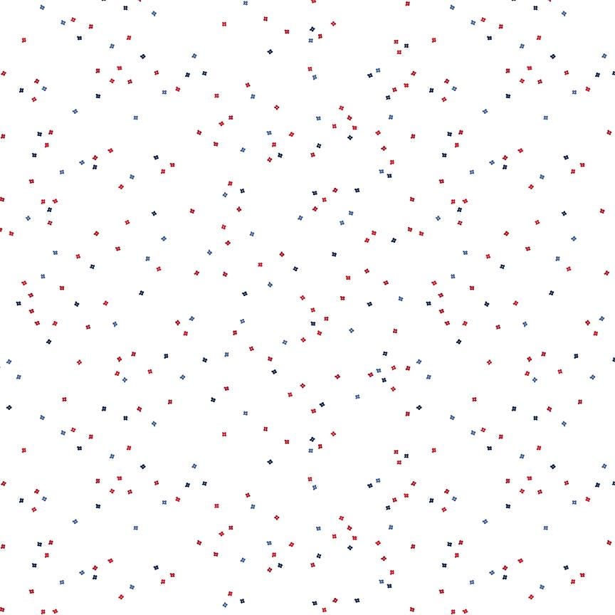 Blossoms on White - Uncle Sam C730 by Christopher Thompson for Riley Blake Designs - 1/2 yard increments, continuous cut