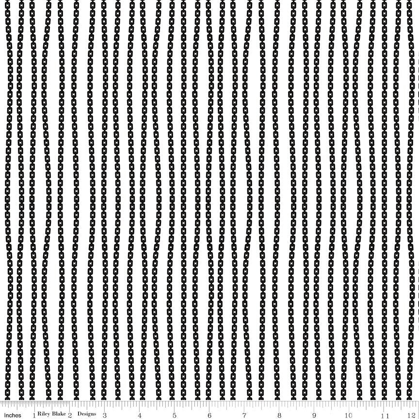 Mad Masquerade Stripe - C11958 - Gray, Orange or White - J.Wecker Frisch for Riley Blake Designs - 1/2 Yard Increments, continuously cut