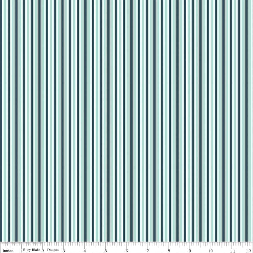 Berry Market Stripes - Songbird - by Bev McCullough for Riley Blake Designs - Sold in 1/2 yard increments, continuously cut C15745