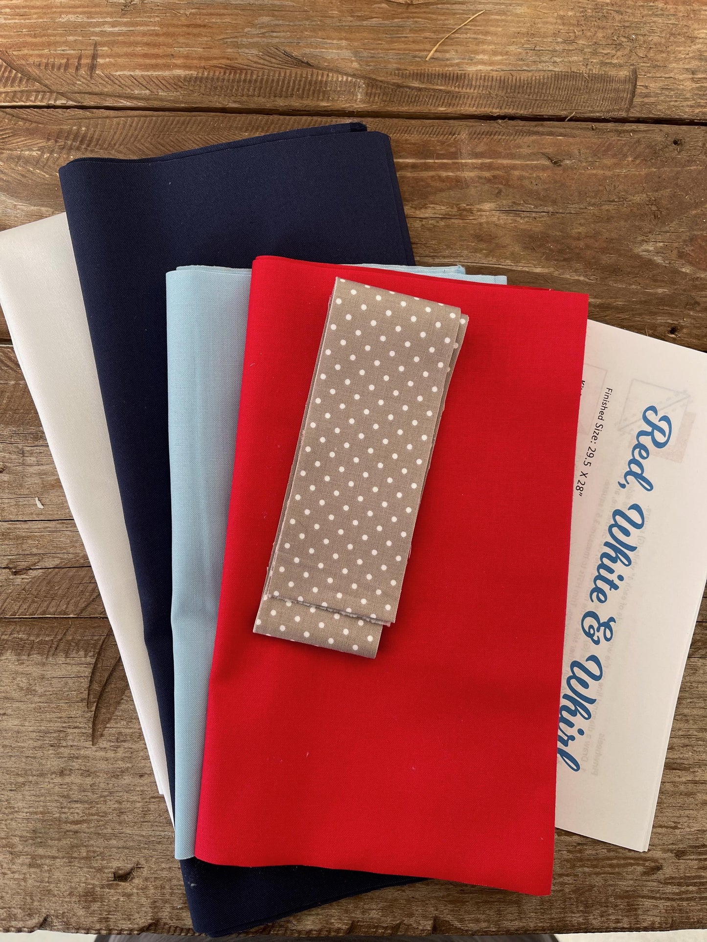 Red, White & Whirl Mini Quilt Kit - Includes Pattern and Fabric for Top and Binding - Premium Quilting Cotton Designed by Lucky Hill Quilts