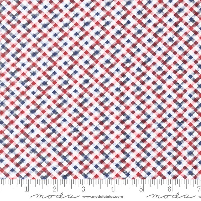 Star Spangled Patriotic Plaid Quilting Cotton Fabric by April Rosenthal Moda Fabrics - Sold in 1/2 yard increments, continuous cut. 24175 11