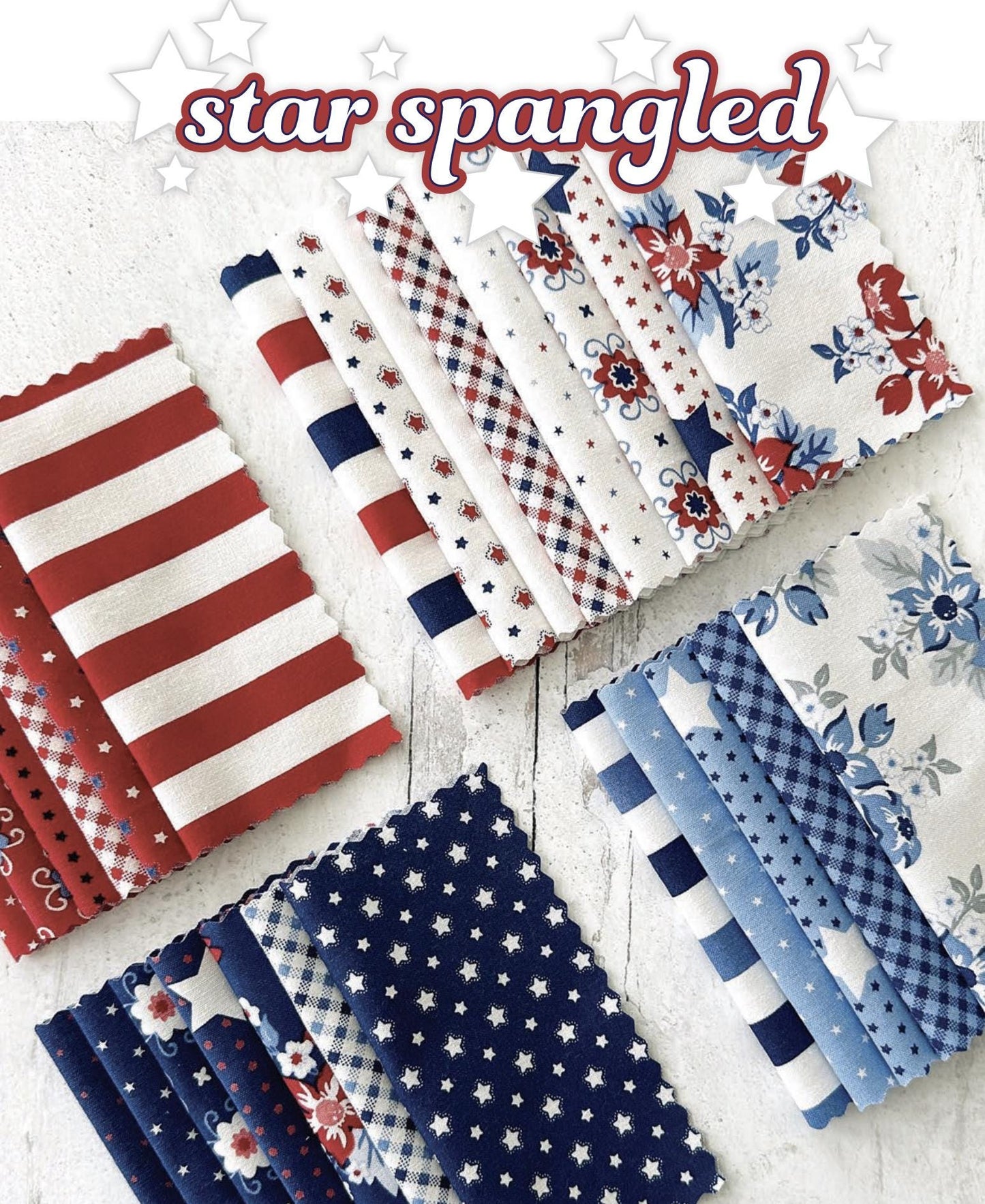 Star Spangled 10" Squares - Layer Cake by April Rosenthal of Prairie Grass Patterns for Moda Fabrics - 42 Pieces