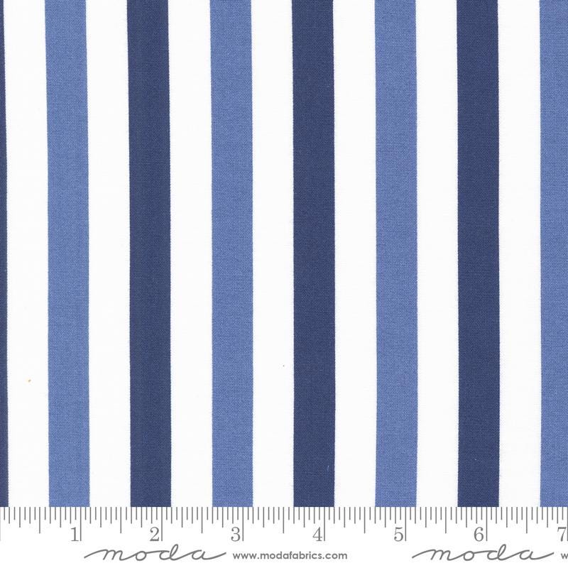 Star Spangled Flag Stripe - Twilight Blue by April Rosenthal for Moda Fabrics 22172 12 - Sold in 1/2 yard increments, continuously cut