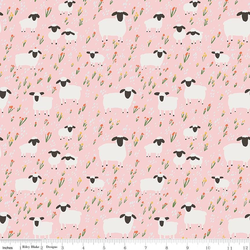 Little Lambs Flannel - Multiple Colors - by Riley Blake Designs F16027 - sold in 1/2 Yard increments, continuously cut