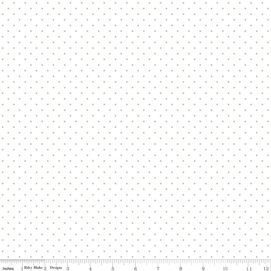 Flannel Dots on White - Gray or Pink by Riley Blake Designs F16028 - Sold in 1/2 Yard increments, continuously cut
