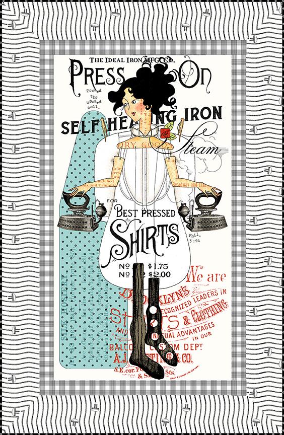 Press On Main Quilt Panel by J.Wecker Frisch for Riley Blake -Sewing Theme Fabric Quilt Panel - Sold by the panel PD15250