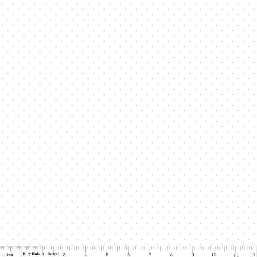 Flannel Dots on White - Gray or Pink by Riley Blake Designs F16028 - Sold in 1/2 Yard increments, continuously cut