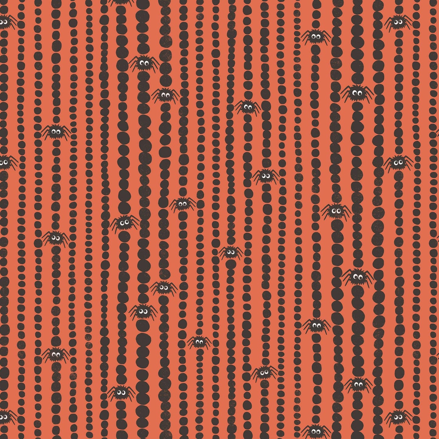Gothic Whimsy Halloween Fabric by Cloud 9 Fabrics - Spider Stripes 227993 - sold in 1/2 yard increments, continuously cut