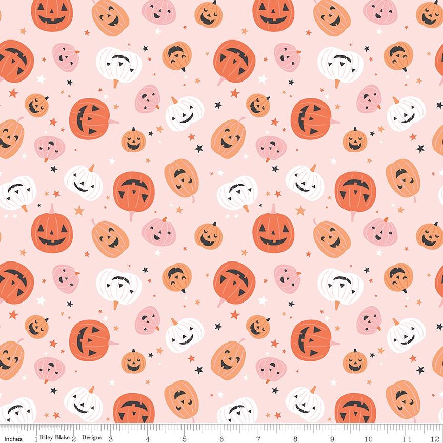 Hey Pumpkin - Pumpkins Blush Quilting Fabric by My Mind's Eye for Riley Blake- Sold in 1/2 yard increments, continuously cut. C16031