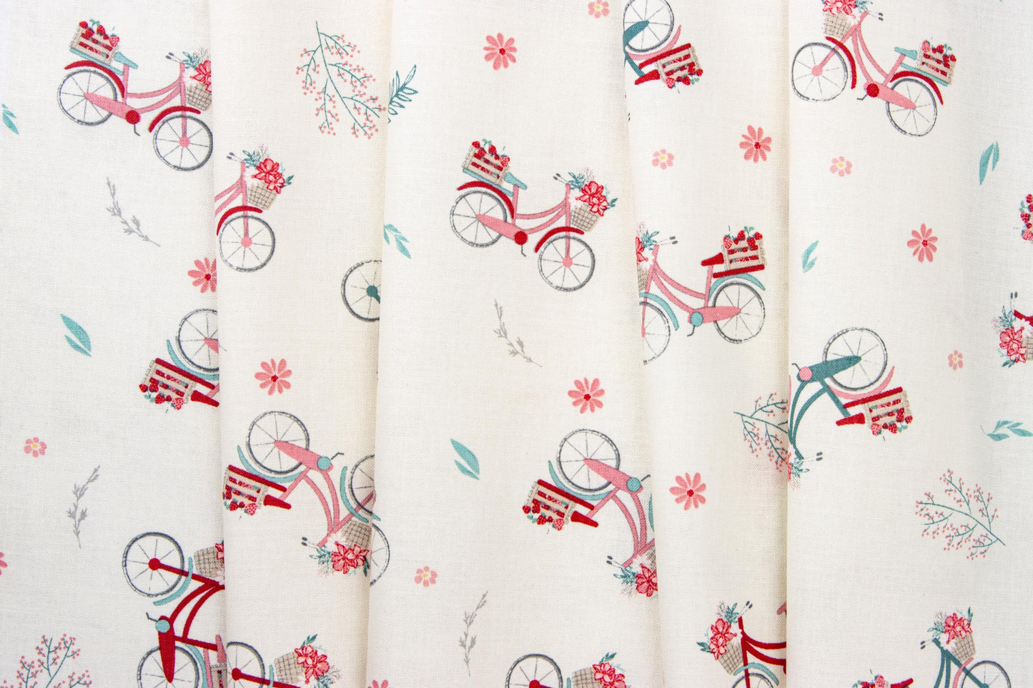 Berry Market Bicycles Cotton Quilting Fabric by Bev McCullough / Riley Blake - Sold by the 1/2 yard, continuously cut. C15741- Sand Dollar