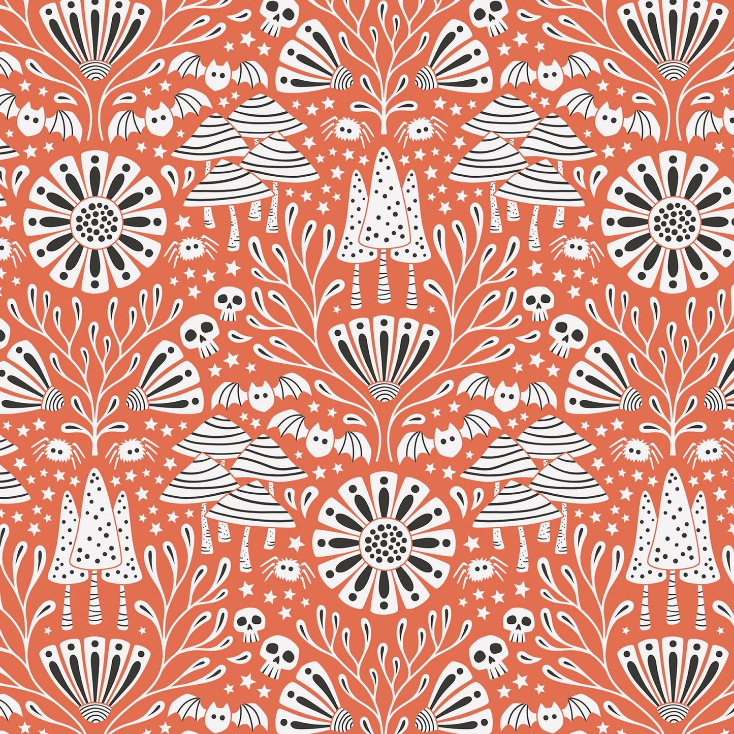 Gothic Whimsy Halloween Fabric by Cloud 9 Fabrics - Gothic Forest 227995 - sold in 1/2 yard increments, continuously cut