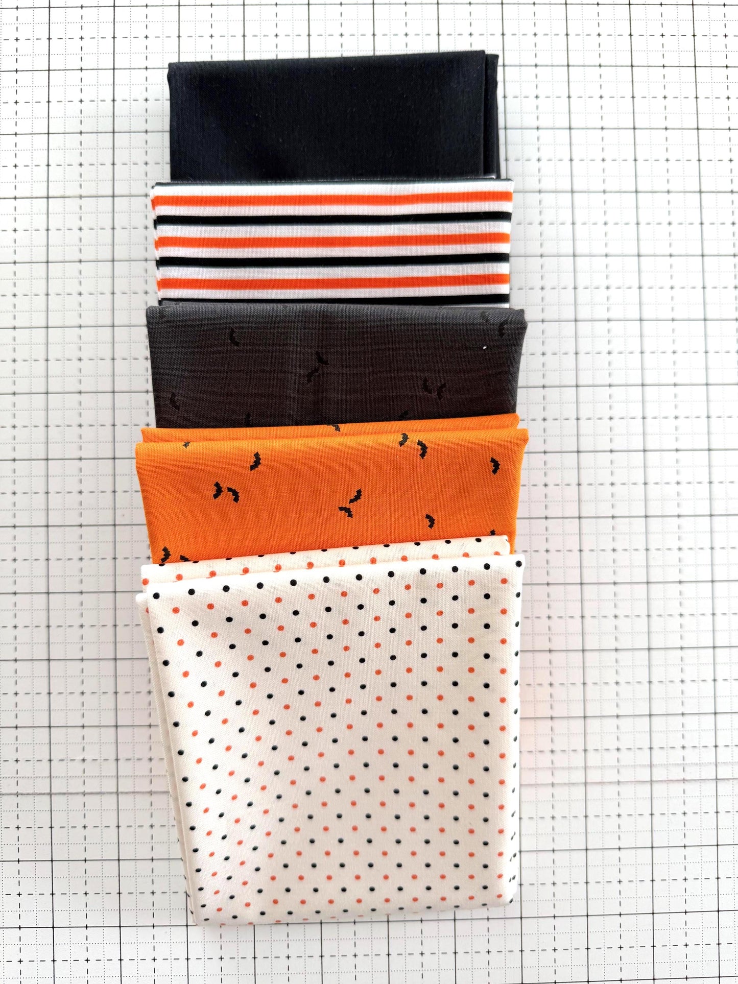 Halloween Basics Fabric Bundle - 5 Pieces Premium Quilting Cotton - Riley Blake Designs Fabrics - Curated by Lucky Hill Quilts