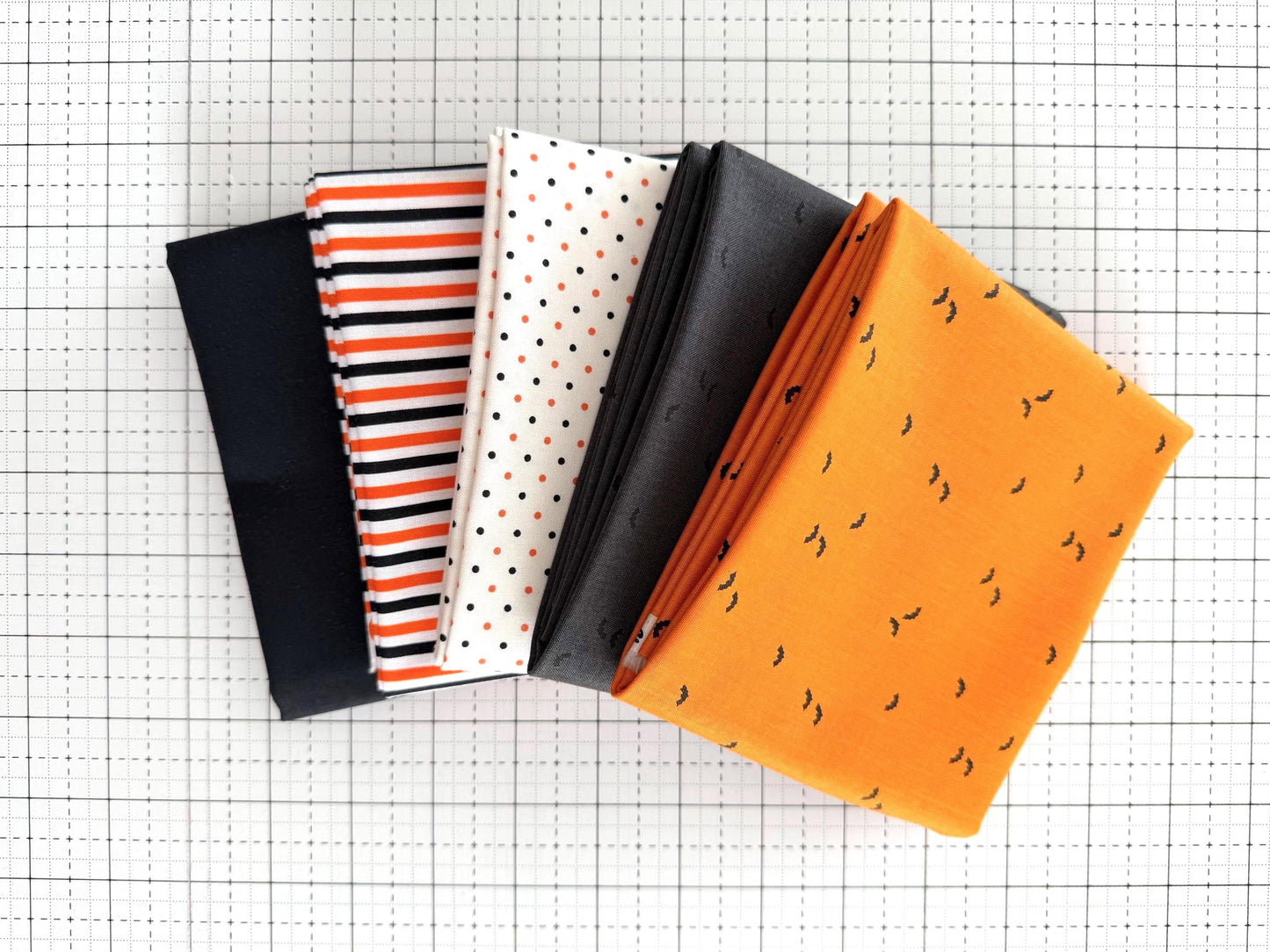 Halloween Basics Fabric Bundle - 5 Pieces Premium Quilting Cotton - Riley Blake Designs Fabrics - Curated by Lucky Hill Quilts