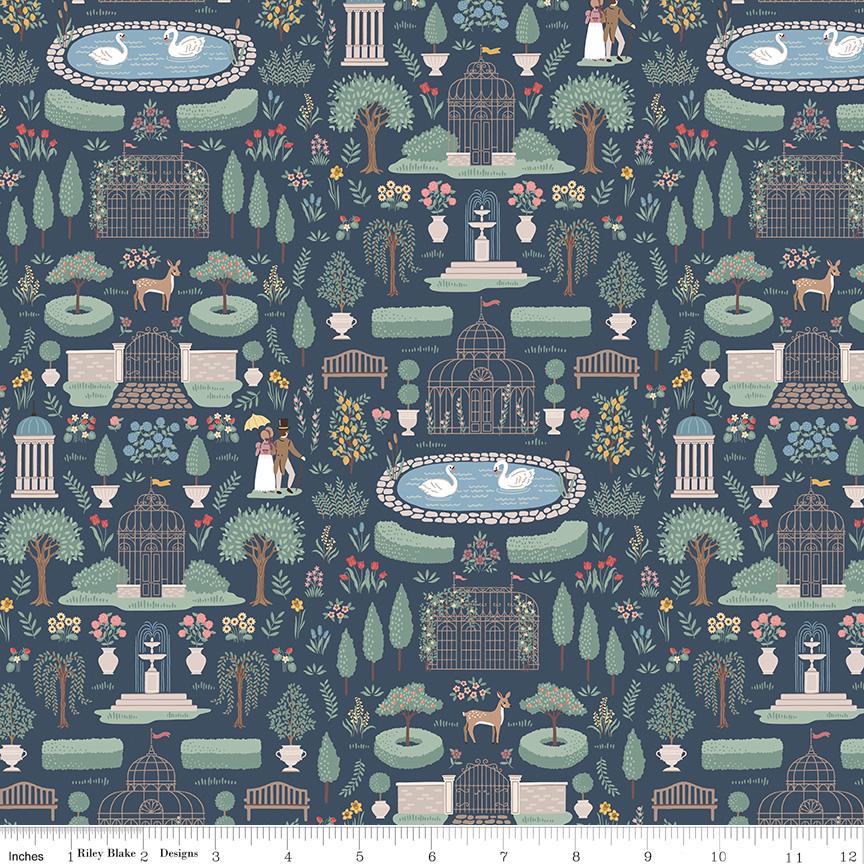 Jane Austen Emma Highbury Cotton Quilting Fabric – 250th Anniversary by Riley Blake Designs - Sold in 1/2 yard increments, continuously cut