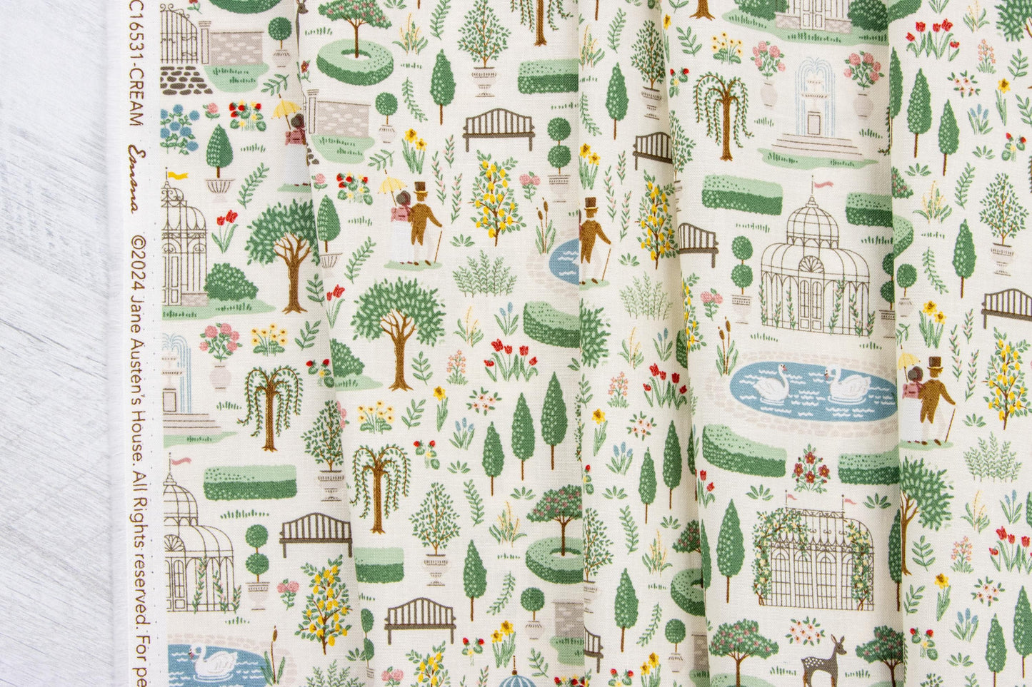 Jane Austen Emma Highbury Cotton Quilting Fabric – 250th Anniversary by Riley Blake Designs - Sold in 1/2 yard increments, continuously cut