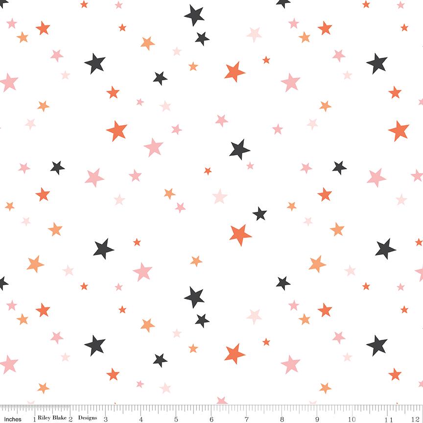 Hey Pumpkin Stars 108" Wide Quilting Fabric by My Mind's Eye for Riley Blake WB16040 - sold in 1/2 yard increments, continuously cut