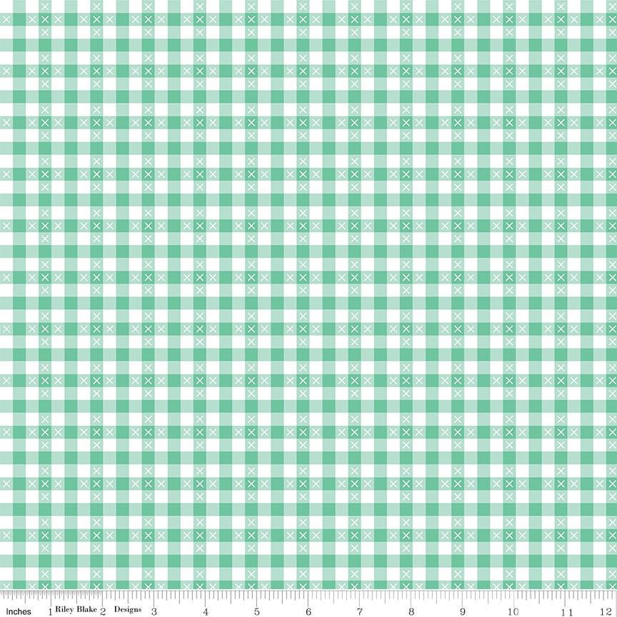 Summer Skies and Fireflies Gingham - Multiple Colors 100% Cotton Quilting Fabric by Gracie Larson for Riley Blake- sold by 1/2 Yard. C-16375
