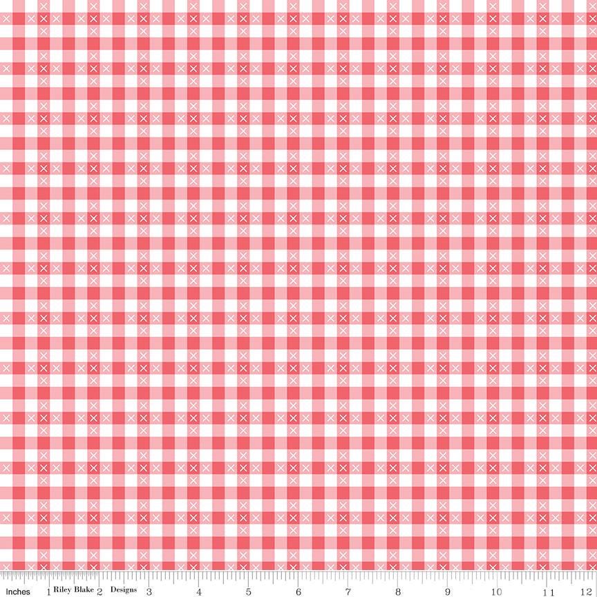 Summer Skies and Fireflies Gingham - Multiple Colors 100% Cotton Quilting Fabric by Gracie Larson for Riley Blake- sold by 1/2 Yard. C-16375
