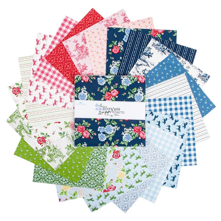 Bluegrass Charm 42 piece 10X10" Pre-Cut Bundle - 100% Cotton Quilting Fabric by Melissa Mortenson/Riley Blake Layer Cake/Stacker 10-16390-42
