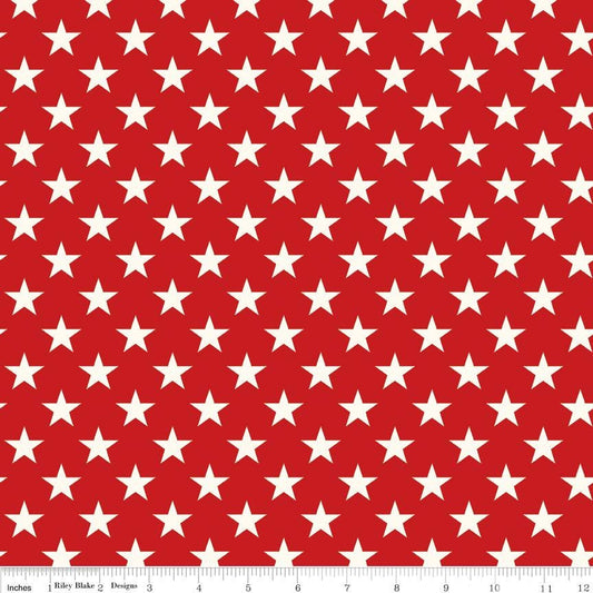Freedom Garden Stars - Red by My Mind's Eye for Riley Blake Designs - Sold in 1/2 yard increments, continuously cut. C15622-RED