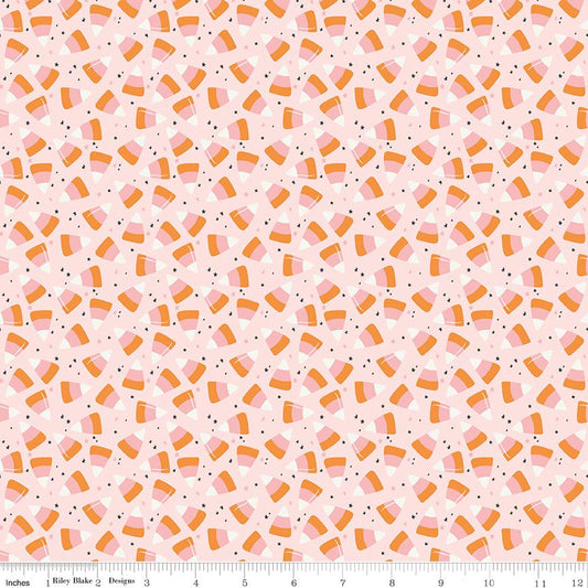 Hey Pumpkin Corn Candy Blush 100% Cotton Quilting Fabric by My Mind's Eye for Riley Blake - C16035 - 1/2 yard increments, continuous cut.