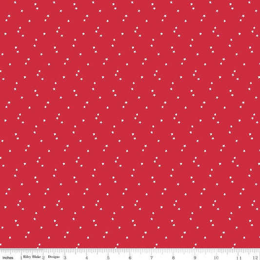 Seasonal Basics Stars Red by Christopher Thompson for Riley Blake Designs - Sold in 1/2 Yard increments, continuous cut