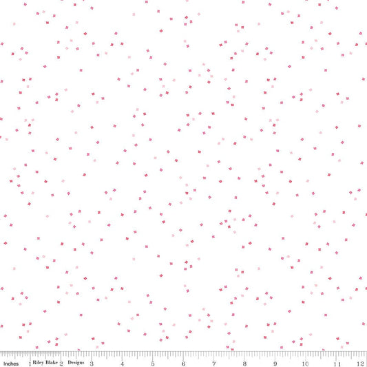 Riley Blake Designs - Blossom on White - C730-All the Pink - 1/2 Yard Continuous Cut