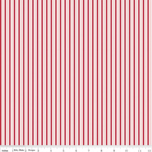 Berry Market Stripes - Frosting by Bev McCullough for Riley Blake Designs - Sold in 1/2 Yard increments, continuously cut  C15745- FROSTING