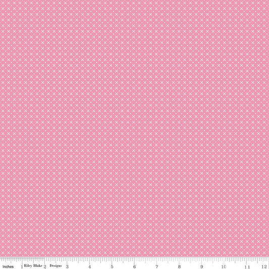Tulip Cottage Stitches Rose - C14267  by Melissa Mortenson for Riley Blake Designs - Cut in 1/2 Yard Increments, Continuous Cut