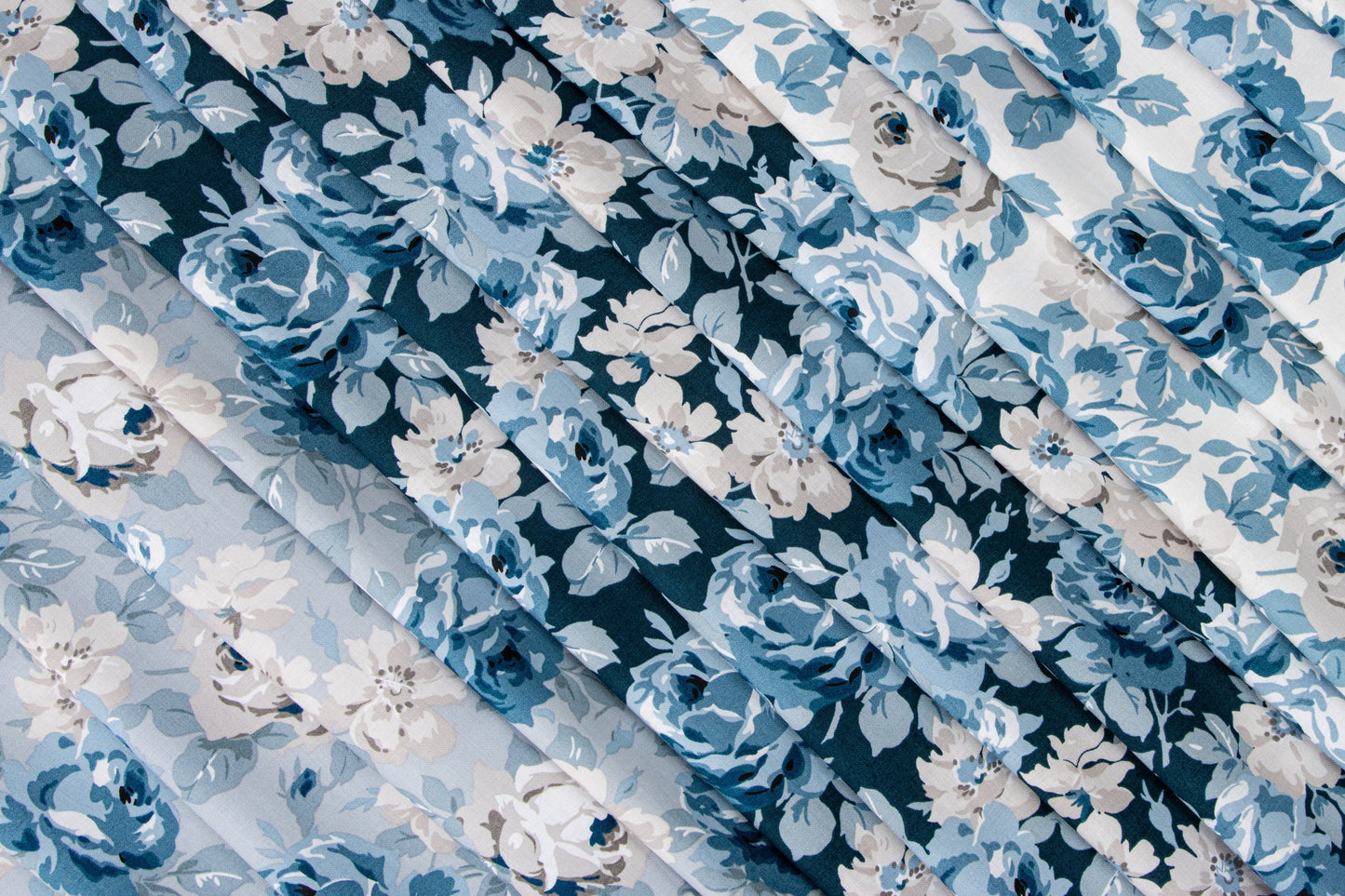 Serenity Blues Main Midnight  C14780 by Gerri Robinson for Riley Blake Designs - Sold by the 1/2 yard increments, continuously cut