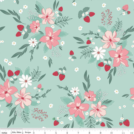 Berry Market Main - Mint by Bev McCullough for Riley Blake Designs - Sold in 1/2 yard increments, continuously cut. C15740 - Mint