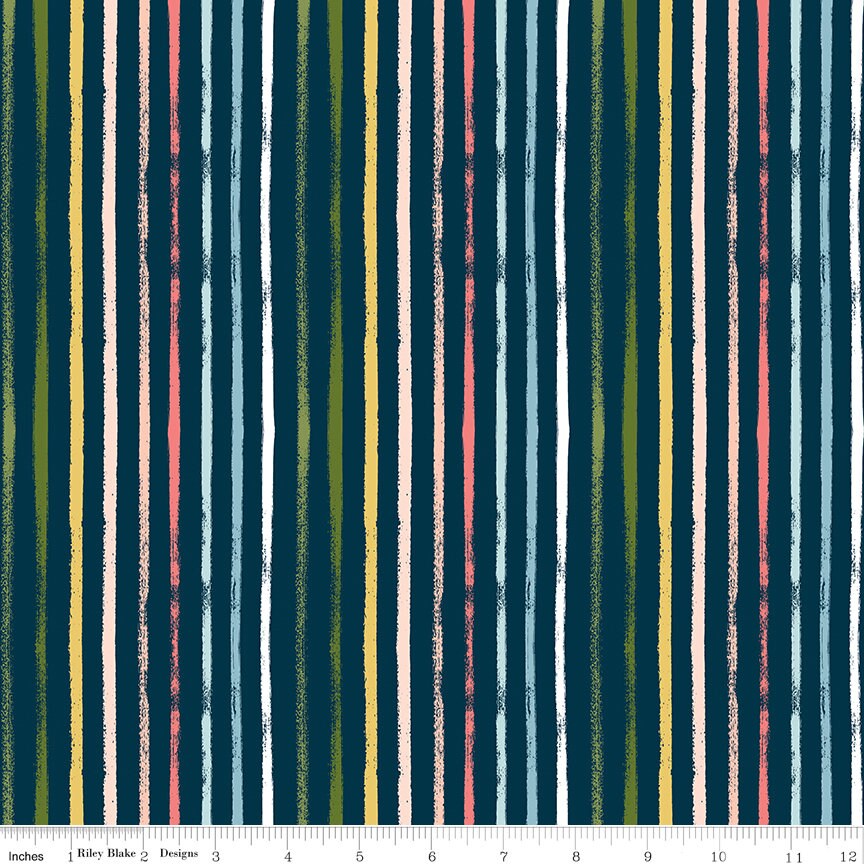 Day in the Life Stripes - C13664 - Echo Park Paper for Riley Blake Designs - Choose White or Oxford - 1/2 Yard Increments, continuous cut.