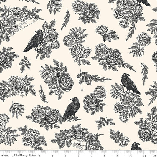 Sophisticated Halloween Main Cream by My Minds Eye for Riley Blake Designs - Sold in 1/2 yard increments, continuous cut