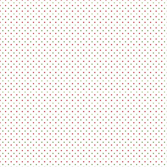 Swiss Dot Christmas On White - C660  by Riley Blake Designs - 1/2 Yard increments, continuously cut