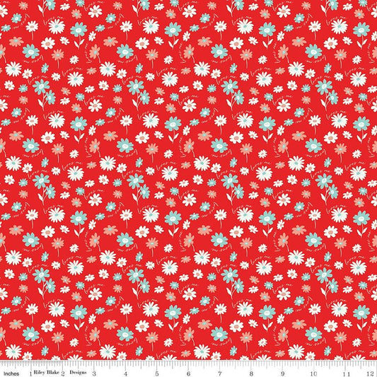 You & Me Loves Me - Red C15401 By Sandy Gervais For Riley Blake Designs - 1/2 yard increments, continuously cut