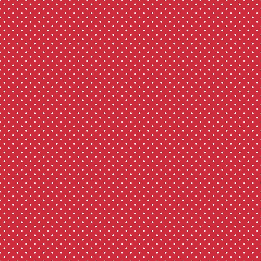 White Swiss Dot on Red by Riley Blake Designs - C670-80 - sold in 1/2 yard increments, continuously cut