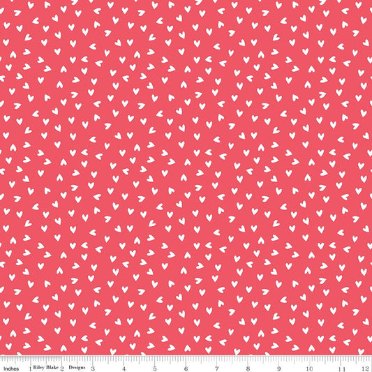 My Valentine Hearts - Tea Rose - C14154 - by Echo Park Paper for Riley Blake Designs - 1/2 Yard continuous cut