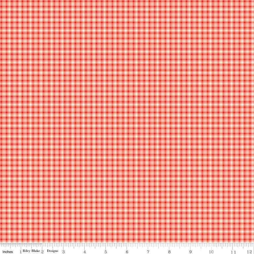 You and Me Red Plaid - C15406 by Sandy Gervais for Riley Blake Designs - 1/2 Yard increments, continuously cut
