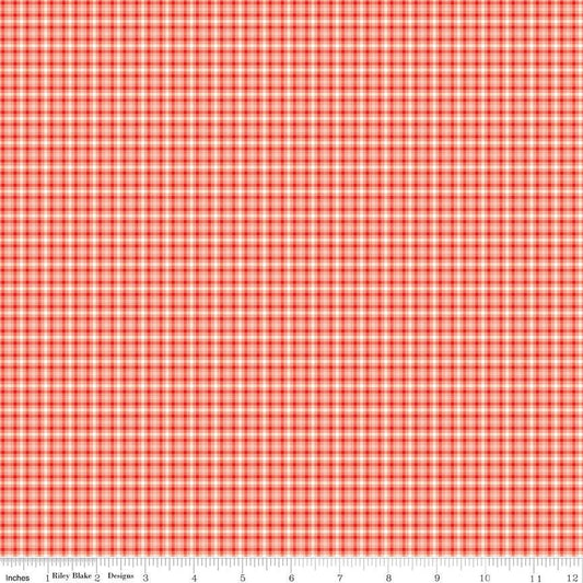 You and Me Red Plaid - C15406 by Sandy Gervais for Riley Blake Designs - 1/2 Yard increments, continuously cut