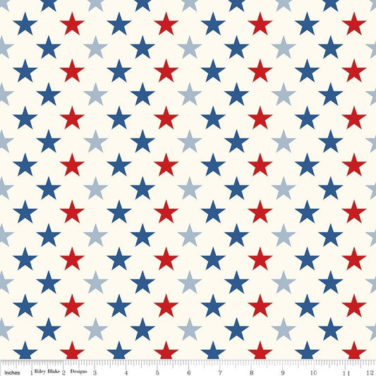 Freedom Garden Stars Multi - by My Mind's Eye for Riley Blake Designs - Sold in 1/2 Yard Increments, Continuously Cut