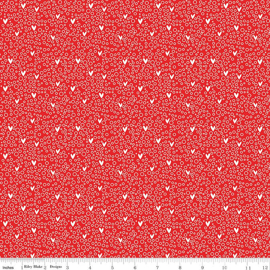 You & Me Red Dots- C15402 by Sandy Gervais for Riley Blake Designs - 1/2 yard increments, continuously cut
