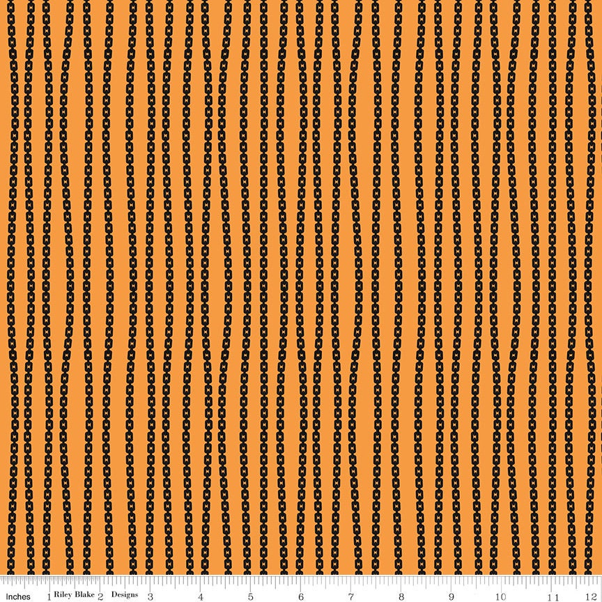 Mad Masquerade Stripe - C11958 - Gray, Orange or White - J.Wecker Frisch for Riley Blake Designs - 1/2 Yard Increments, continuously cut