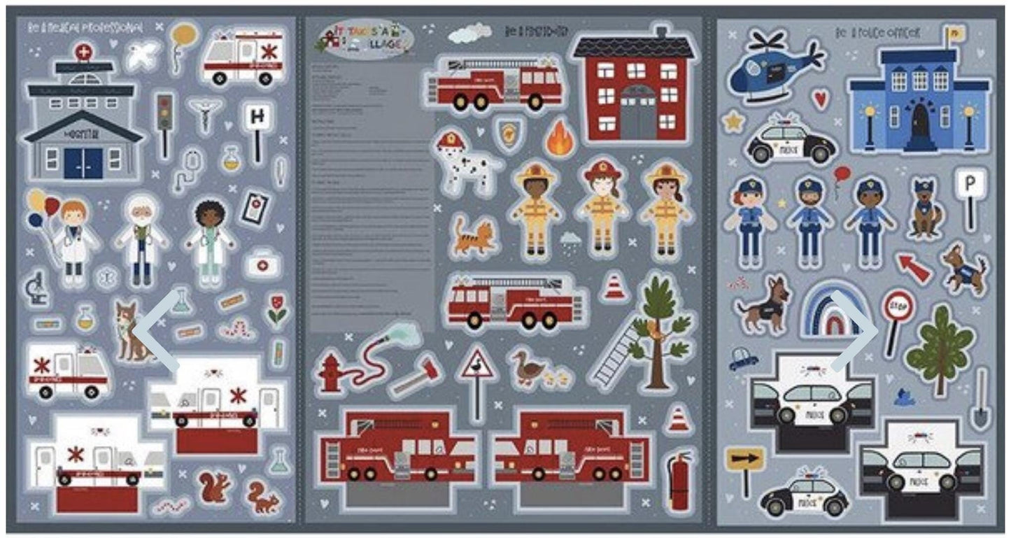 It Takes a Village Felt Panel by Sew a Story for Riley Blake Designs - 36 X 68 Panel